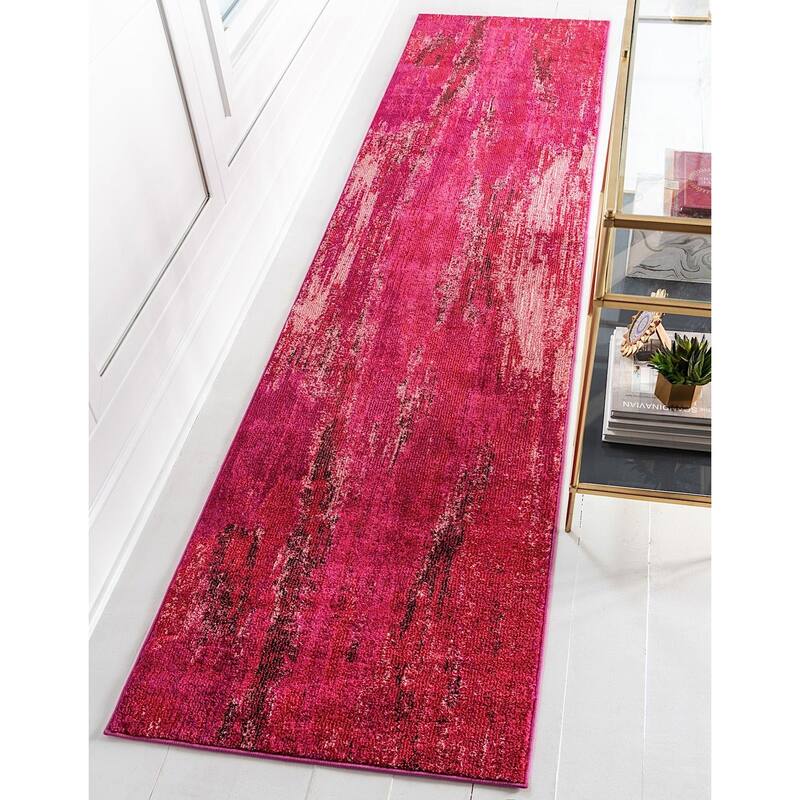 Contemporary Zhale Collection Area Rug - 2'7"x10' - Pink
