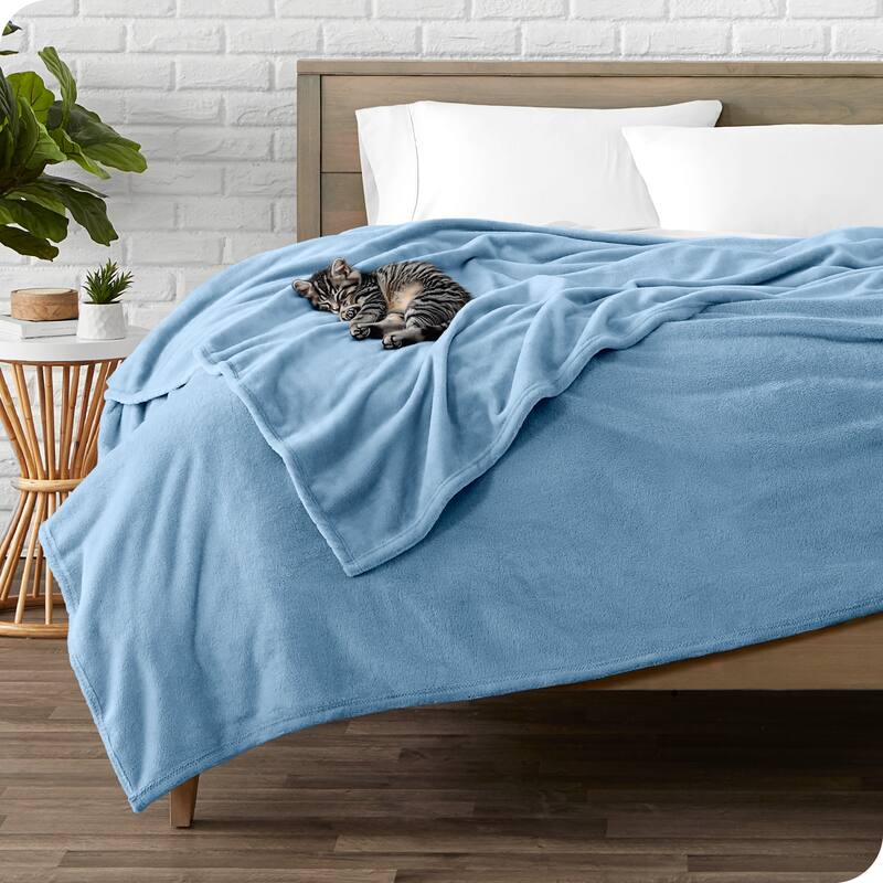 Bare Home Microplush Fleece Blanket - Ultra-Soft - Cozy Fuzzy Warm - King - Coronet Blue