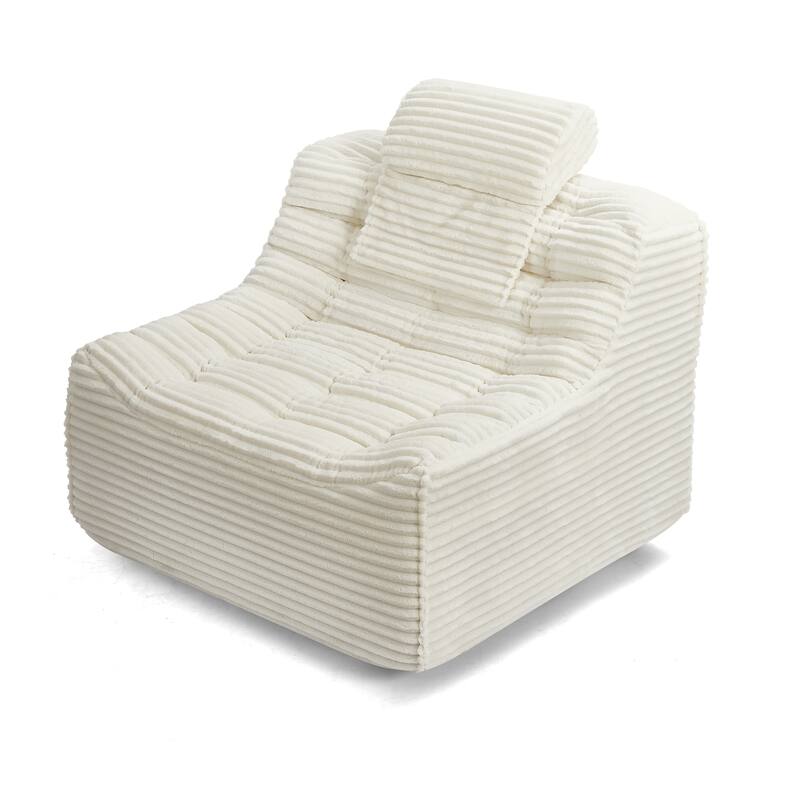 Oversize Swivel Chair Glider Chair with Switchable Head Pillow and Waist Pillow, Soft Plush Lounge Chair Accent Chair