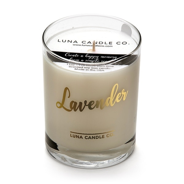 Lavender Aromatherapy Candle, 11oz Glass, Soy Wax, Slow Burn