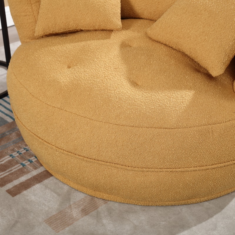 Chenille Sponge Single Sofa, Oversized Round Accent Chair Sleeper Couch Chaise Lounges for Living Room Bedroom Projection Room