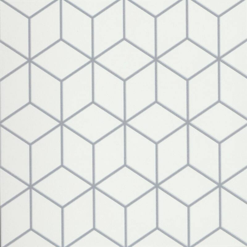 Emser Tile F39GEOM1010V2 Geometry - 10" x 10" Square Floor and Wall - Gray Cube