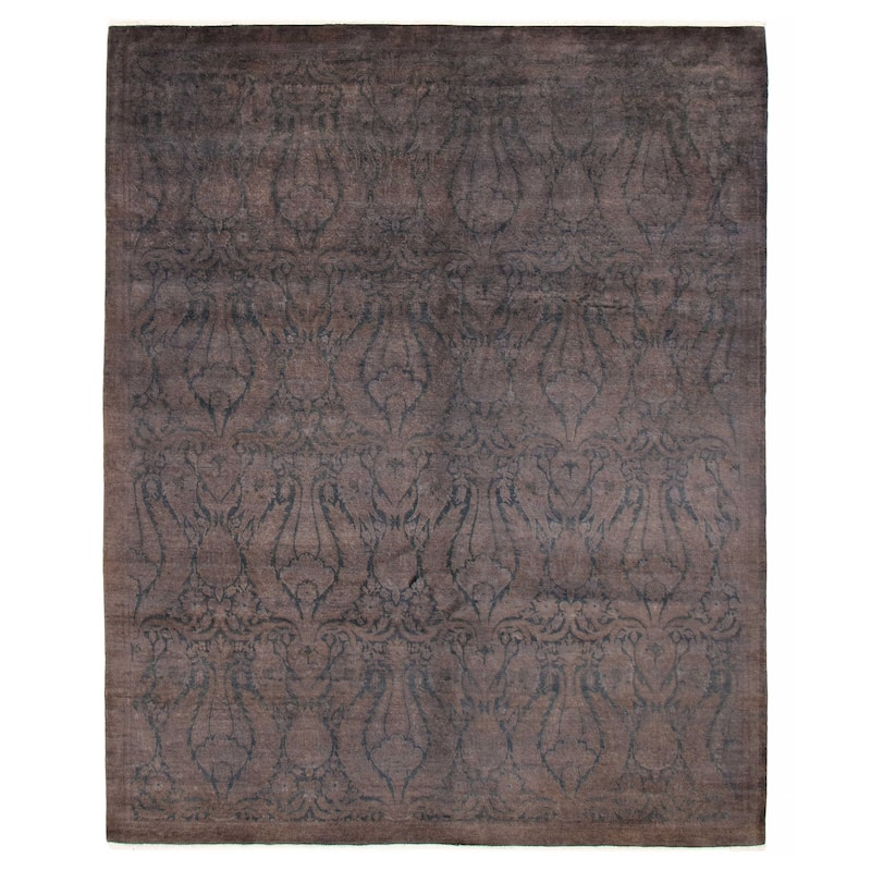 ECARPETGALLERY Hand-knotted Vibrance Grey Wool Rug - 7'10 x 9'7 - Dark Grey - 7'10 x 9'7