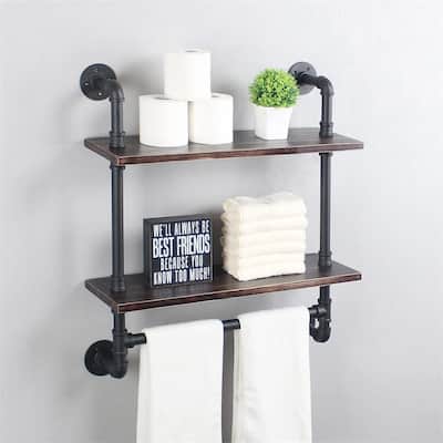 Industrial Pipe Shelving - 7.8"D x 24"W x 29"H