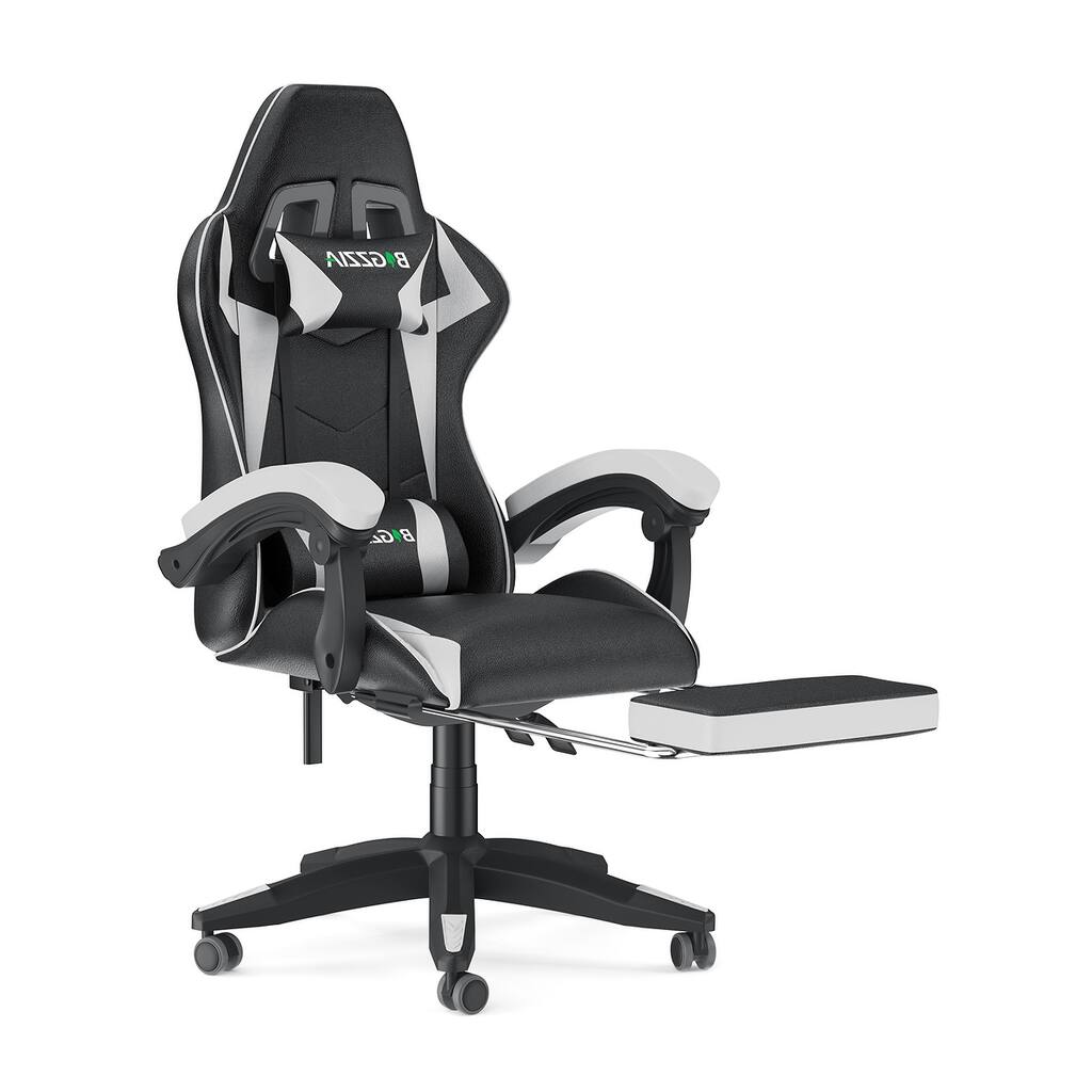 Gaming Chair with Footrest and Headrest Ergonomic Gaming Chair with Swivel Seat and Lumbar Support for Home&Office