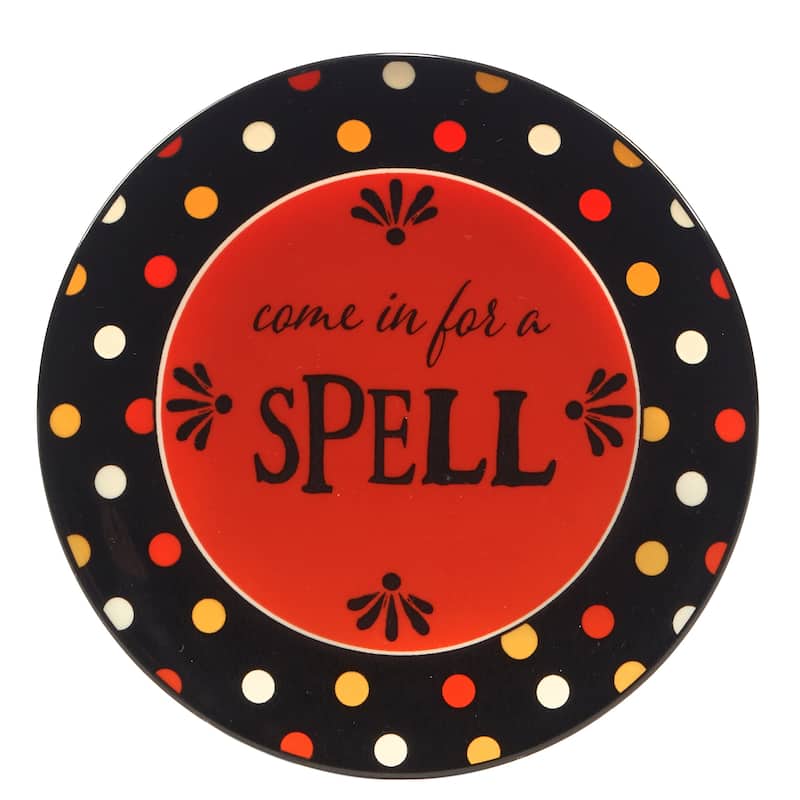 Certified International Spooky Halloween 6" Luncheon/Canape Plate, Set of 4