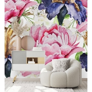 Large Flowers Wallpaper Peel and Stick and Prepasted - Bed Bath ...