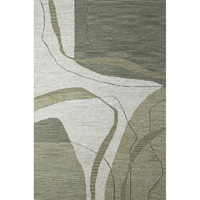 Bashian Makendra Ivory & Green Transitional Area Rug