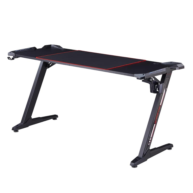 Hendrix Modern Black 67-inch Steel Computer Desk with USB by Furniture of America