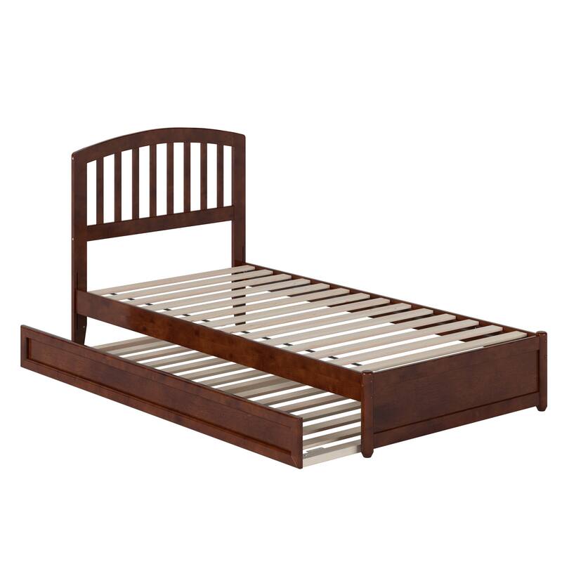 Lucia Platform Bed with Panel Footboard and Twin XL Trundle