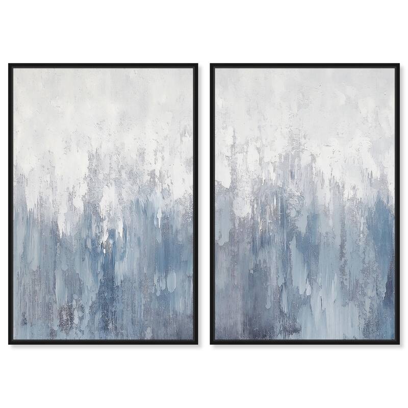 Frosted Glass Canvas Set of 2 by Art Remedy - 10" x 15" - Black