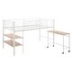 preview thumbnail 8 of 7, Twin Size Metal Loft Bed with 1 Rolling Desk and 2 Shelves, White