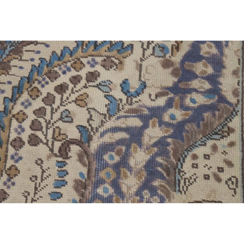 Beige Tabriz Persian Area Rug Hand-Knotted Oriental Wool Carpet - 6'5"x 9'4"
