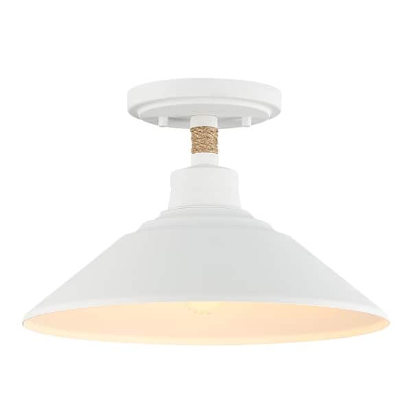 slide 2 of 7, Golden Lighting Journey 1-light Semi-Flush Mount in Natural White - Natural White - 1-Light Semi-Flush