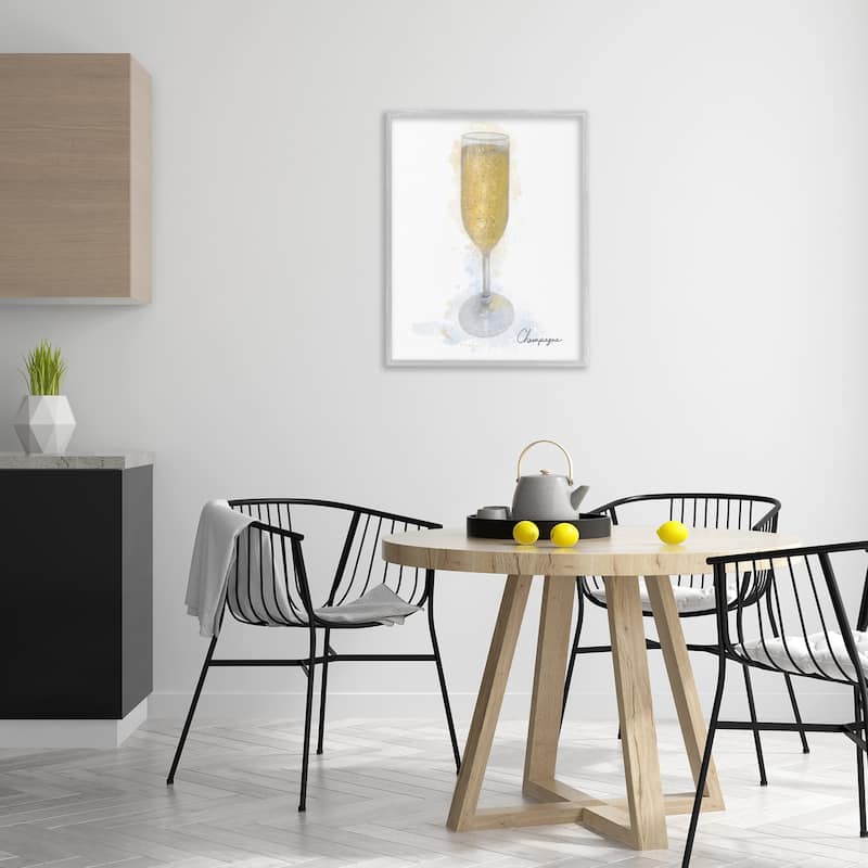Stupell Champagne Glass Shimmer Framed Giclee Art Design By Matthew Piotrowicz