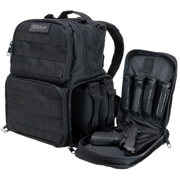 Elkton Outdoors Firearm Range Backpack With Removable Firearm Pouches & Molle Webbing