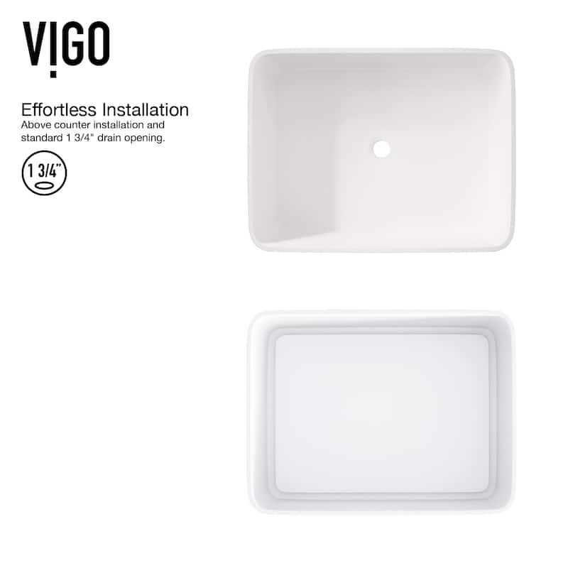 VIGO Jasmine 18"L x 15"W MatteStone Vessel Sink and Olus Wall Mount Faucet Set