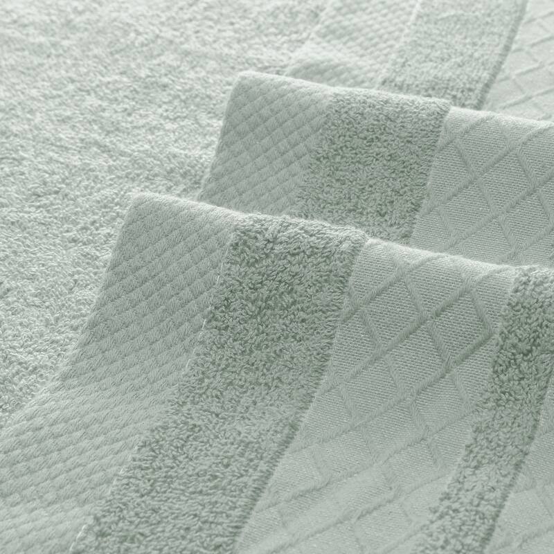 Striped 2-Piece Cotton Bath Towels, Absorbent and Light Weight Towels for Bathroom, Hotel, Spa 28" x 56" - Gray