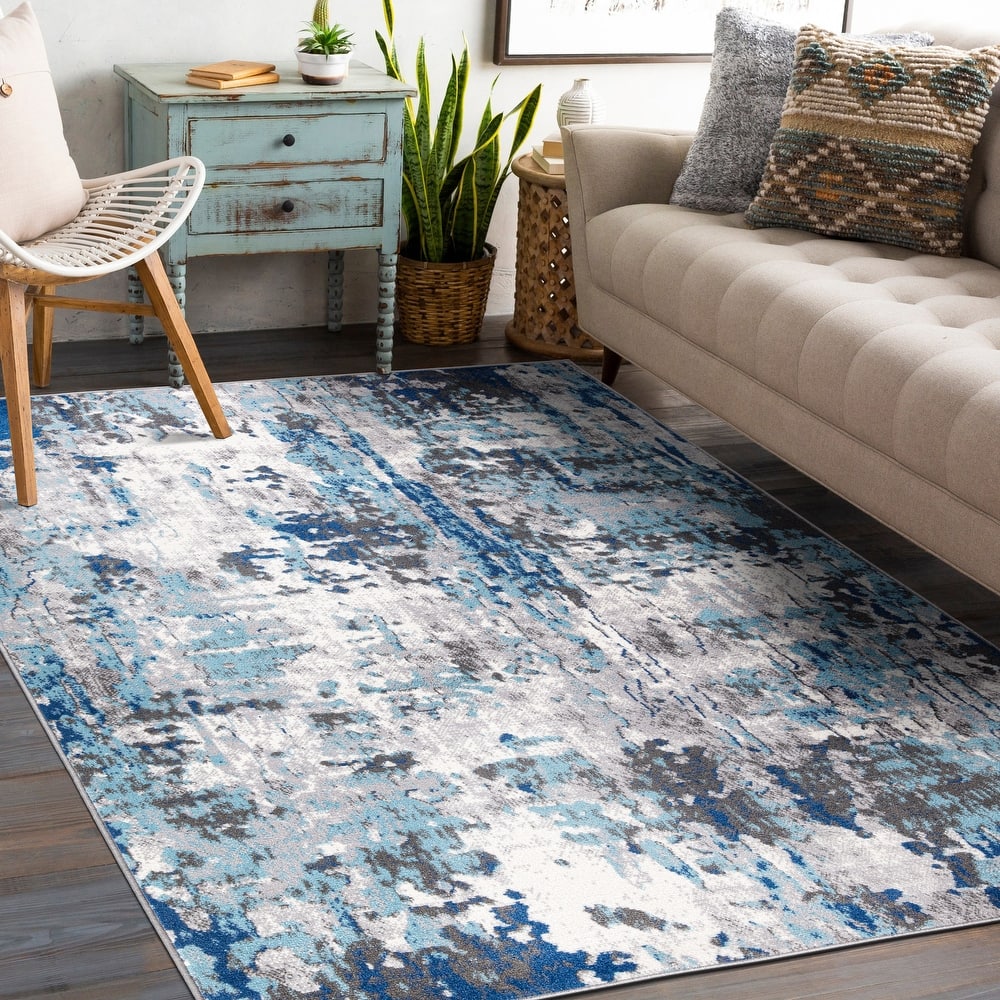 World Rug Gallery Distressed Modern Abstract Area Rug