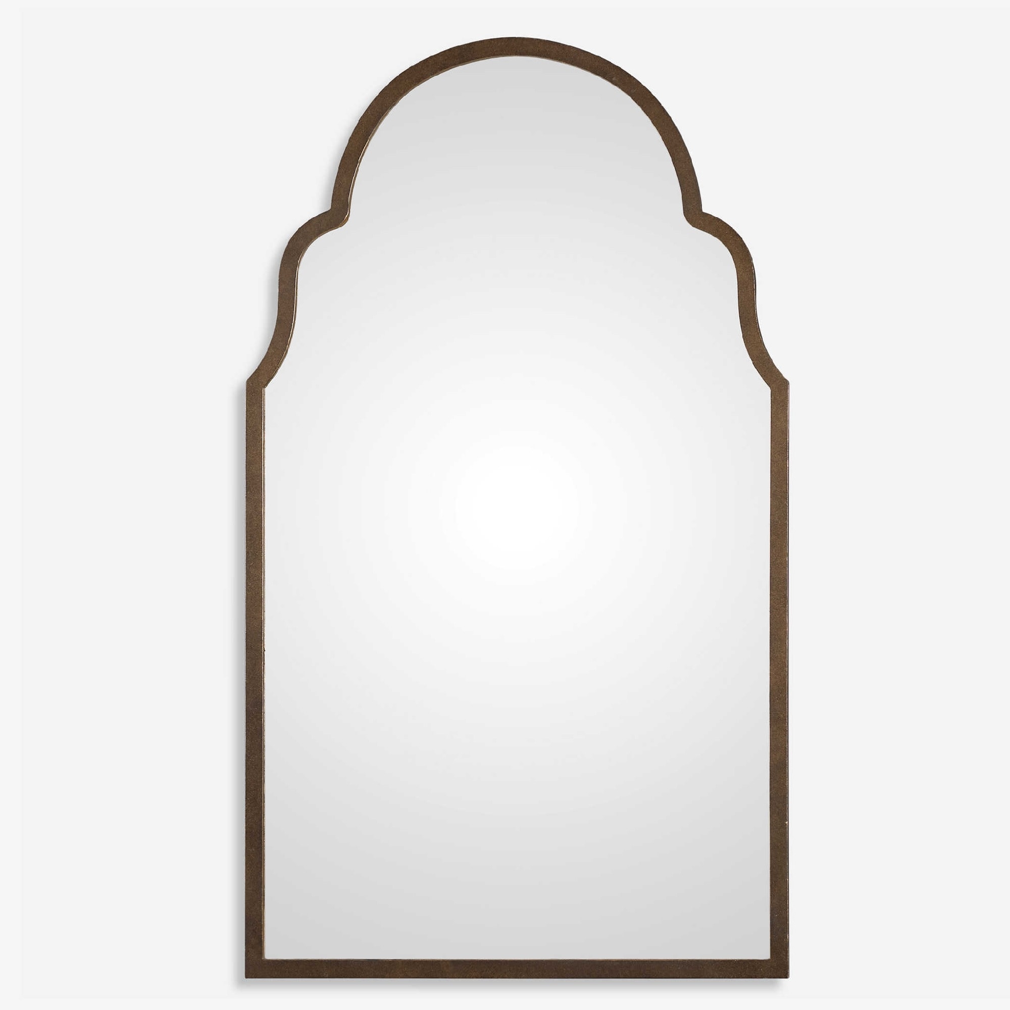 Metal Framed Wall Arch Mirror - 41" - Dark Brown