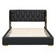 preview thumbnail 32 of 49, Full Size PU Upholstered Platform Bed with Modern Wooden Slat Support