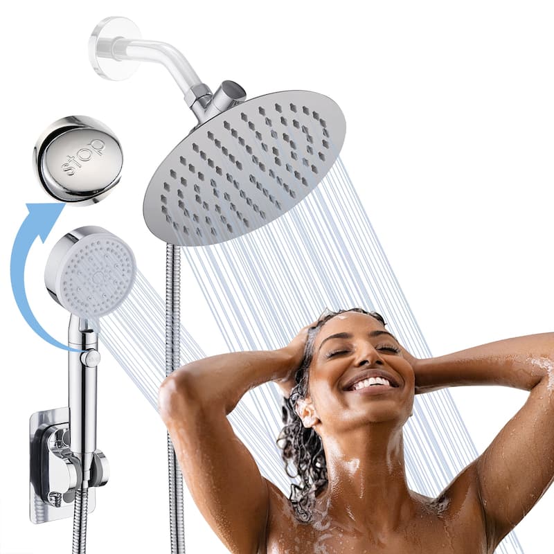PROOX Dual Shower Head w/ High Pressure Shower Handheld Combo - Chrome