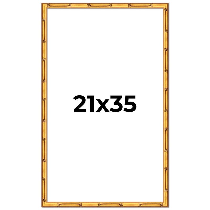 21x35 Frame Gold Bamboo Picture Frame Modern Photo Frame Includes UV Acrylic Shatter Guard Front Acid Free Foam Backing Board
