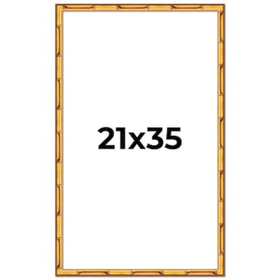 21x35 Frame Gold Bamboo Picture Frame Modern Photo Frame Includes UV Acrylic Shatter Guard Front Acid Free Foam Backing Board
