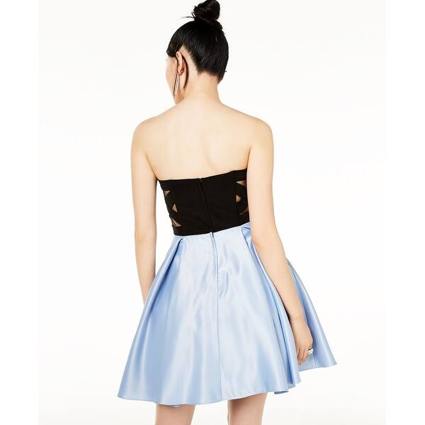 slim fit dress slacks Alexandra Short Mesh Illusion Party Dress main image 0