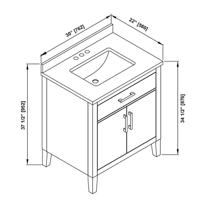 Ove Decors Diya 30 in. Single Sink Bathroom Vanity in Sage Green