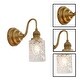 preview thumbnail 4 of 3, Vintage shade of light Glass Metal bathroom light Brass wall light - N/A