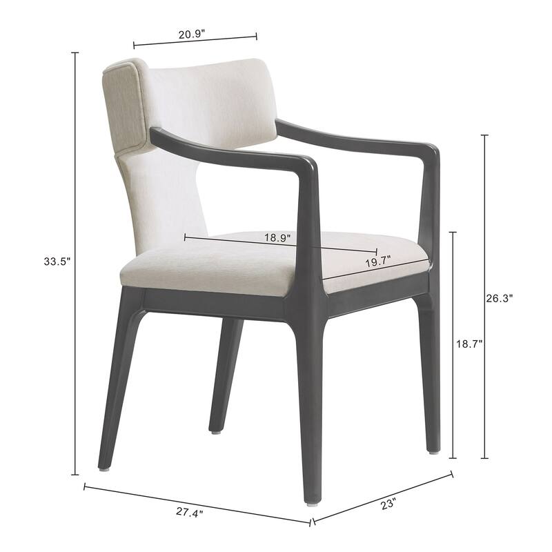 Eloria Chenille Wood Dining Room Armchair