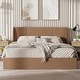 preview thumbnail 79 of 87, Modern Minimalist Upholstered Storage Bed with Lift-Up Platform Brown - Full