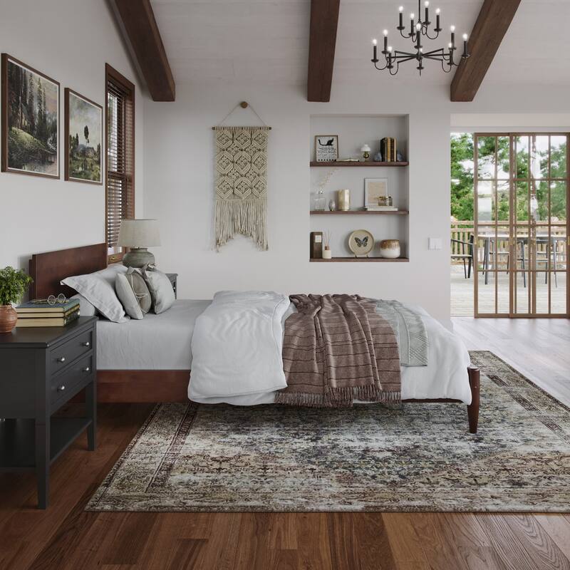 Aria Solid Wood Modern Low Profile Platform Bed