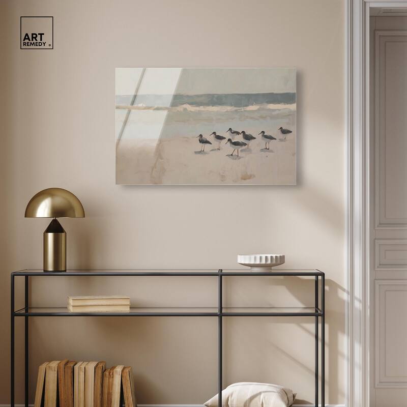 Seagulls at the Beach II Acrylic by Art Remedy, Ready to Hang