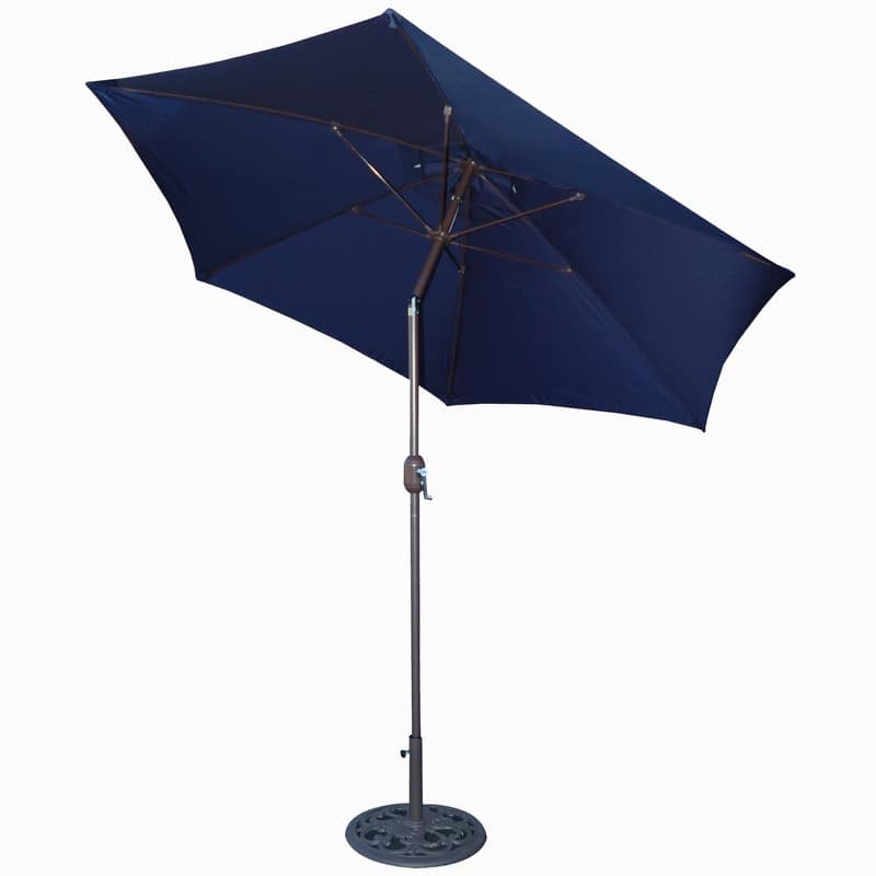 Tropishade 9 ft. Aluminum Bronze Patio Umbrella with Navy Cover