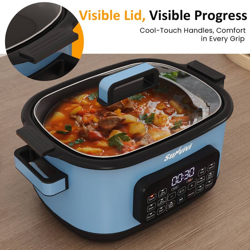 6.5QT 12-in-1 Programmable Multi Slow Cooker