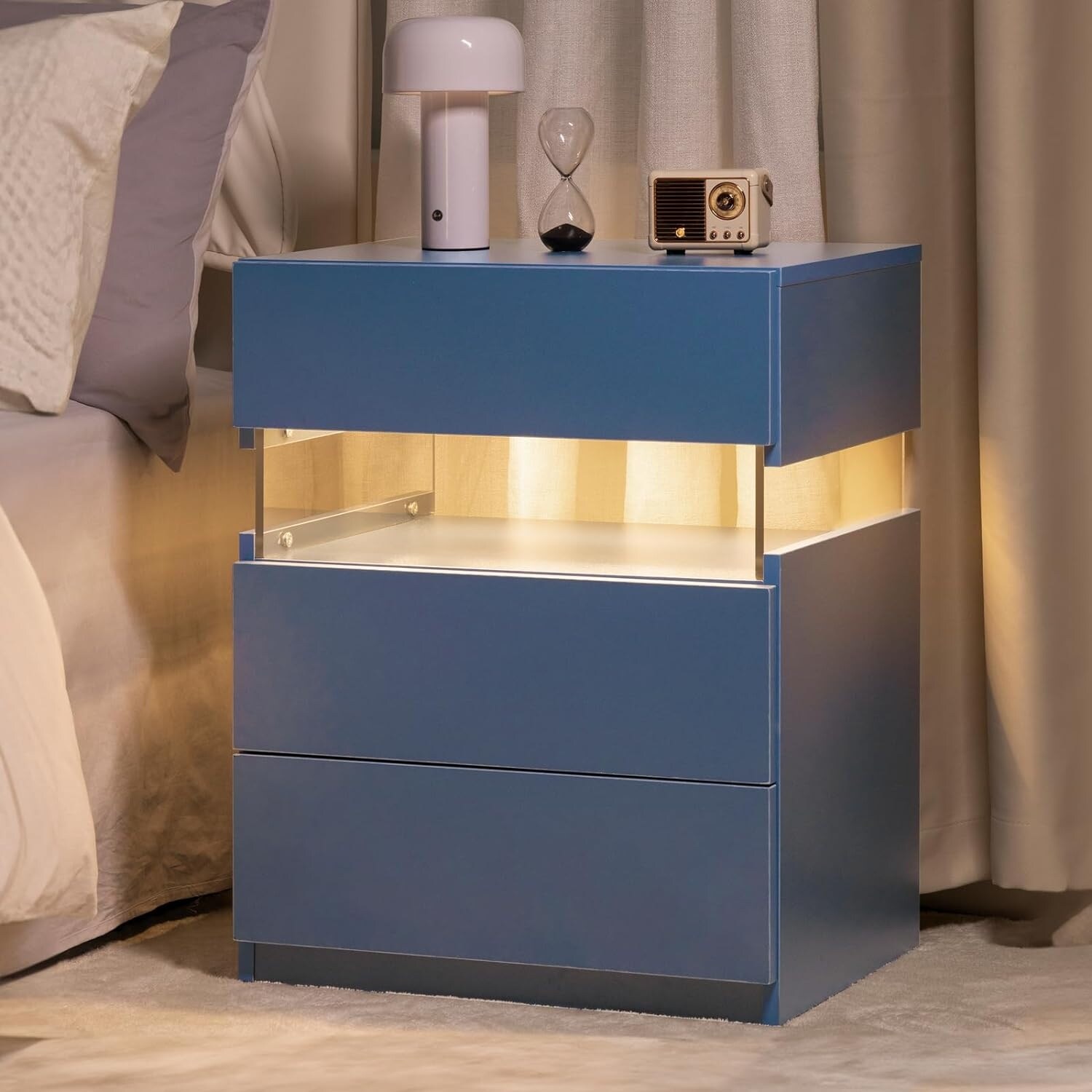 bedside table dressing The Nightstand - Decor, Form And Function Chic Bedside Table Decor Ideas
