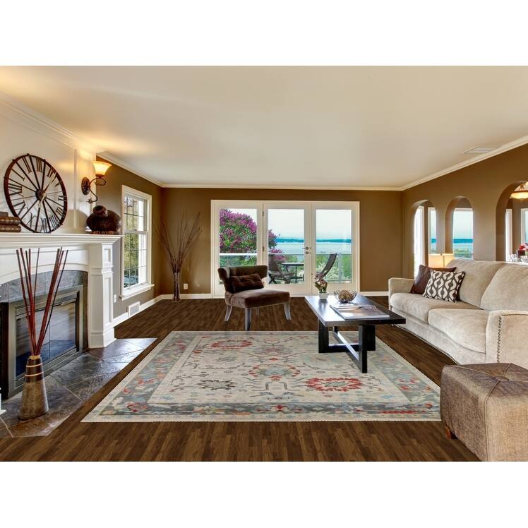 Oushak Indian Area Rug Handmade Transitional Wool Carpet - 8'0"x 9'10"