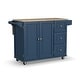 preview thumbnail 16 of 44, Homestyles Mobile Kitchen Island Cart with Wood Top and Dropleaf Breakfast Bar