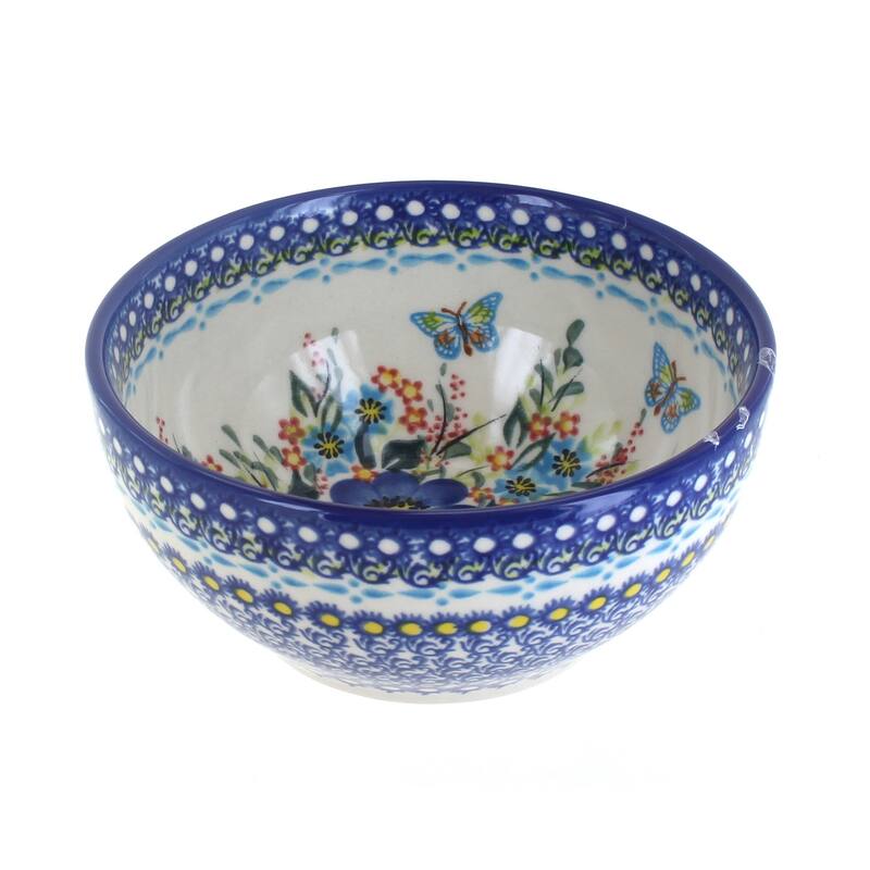 Blue Rose Polish Pottery Vena Cereal Bowl - Garden of Blue