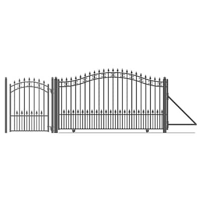 ALEKO Steel St. Louis Style Single 18' Driveway Gate with Pedestrian Gate