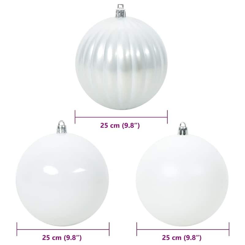 vidaXL Christmas Bauble Set 3 pcs White - 9.8 x 9.8 x 9.8