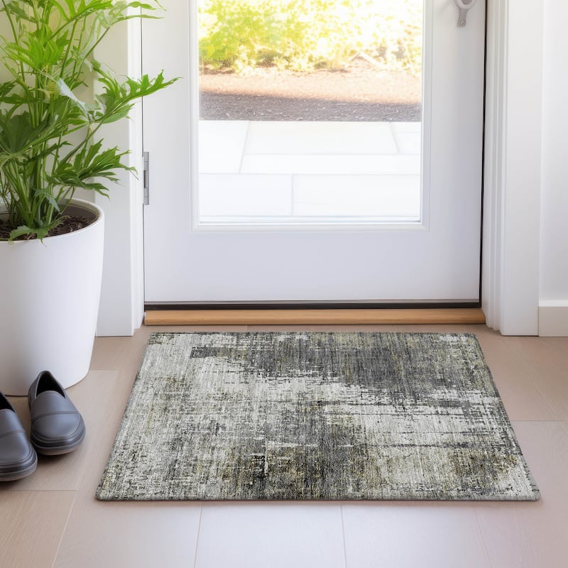 Machine Washable Indoor/ Outdoor Chantille Abstract Ombre Rug