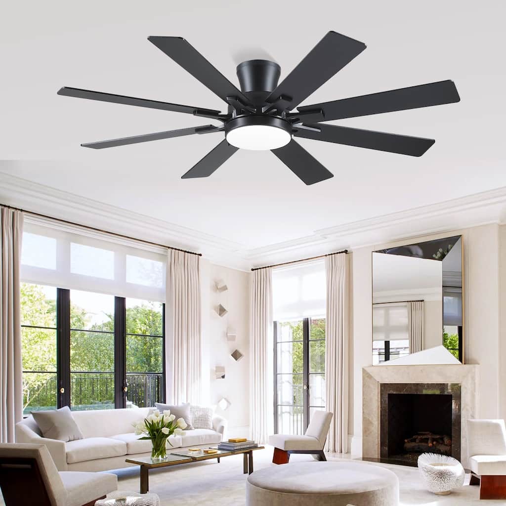 Kviflon 52 Inches Low Profile Ceiling Fan with LED Integrated,Remtoe and APP Control,for Bedroom,Living Room - 52 Inches