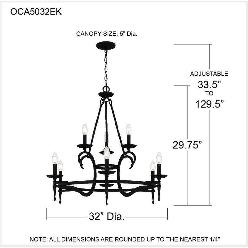 Octavia 9-Light Earth Black Chandelier