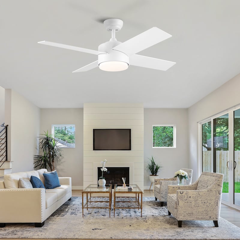 44 In Intergrated LED Ceiling Fan with Black ABS Blade