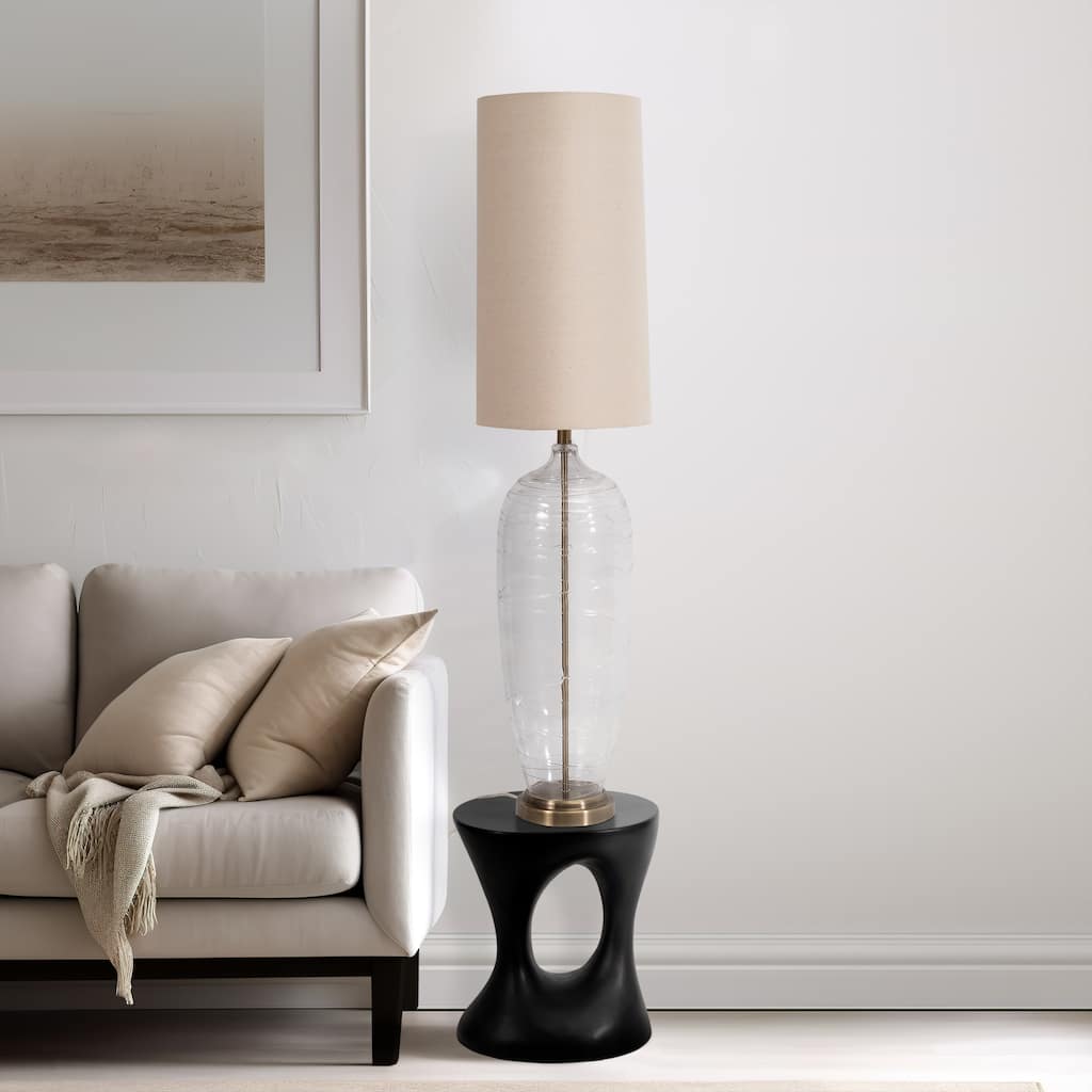 Sagebrook Home Modern Neutral Glass Bottle Table Lamp - 11" x 11" x 50"