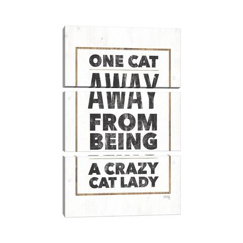 iCanvas "Crazy Cat Lady" by Marla Rae 3-Piece Canvas Wall Art Set