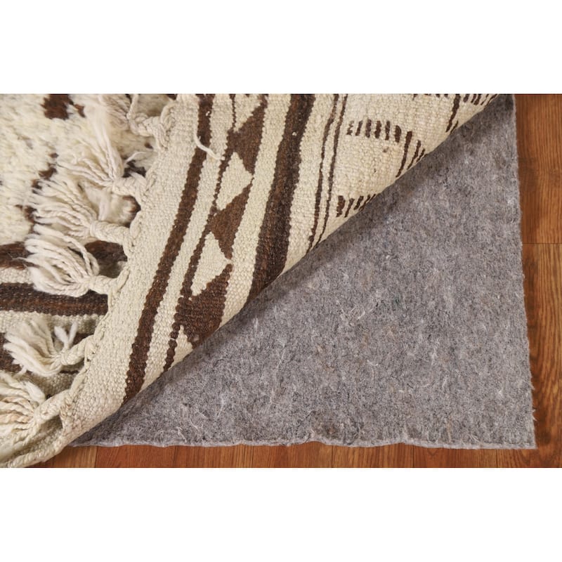 Turkish Anatolian Runner Rug Hand-knotted Beige Wool Carpet - 3'2"x 11'11"